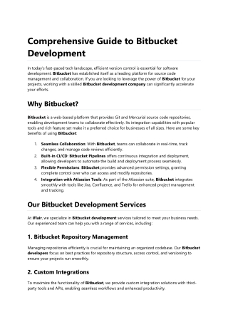 comprehensive guide to bitbucket development