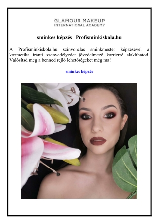 sminkes képzés  Profisminkiskola.hu