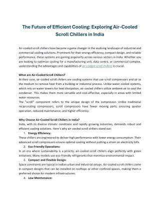 The Future of Efficient Cooling Exploring Air-Cooled Scroll