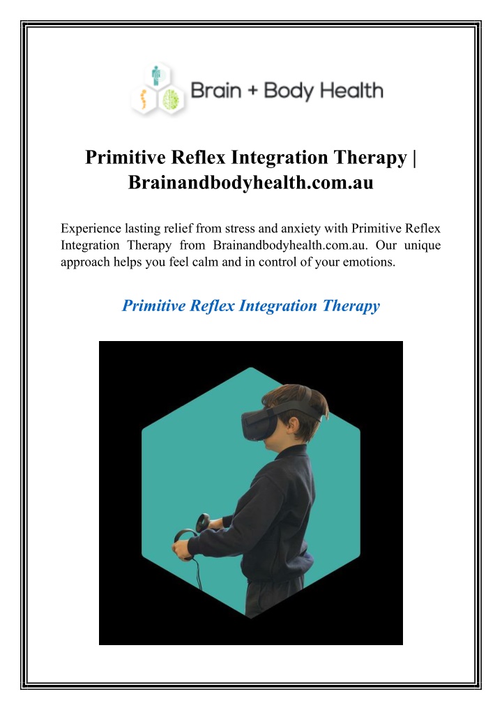 primitive reflex integration therapy