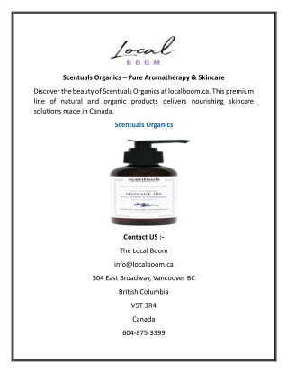 Scentuals Organics  Pure Aromatherapy & Skincare