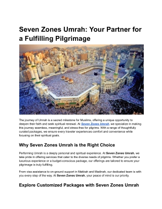 Seven Zones Umrah_ Your Partner for a Fulfilling Pilgrimage