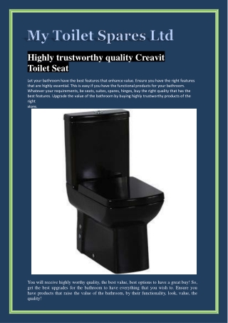 Highly trustworthy quality Creavit Toilet Seat