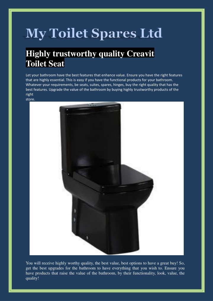 highly trustworthy quality creavit toilet seat