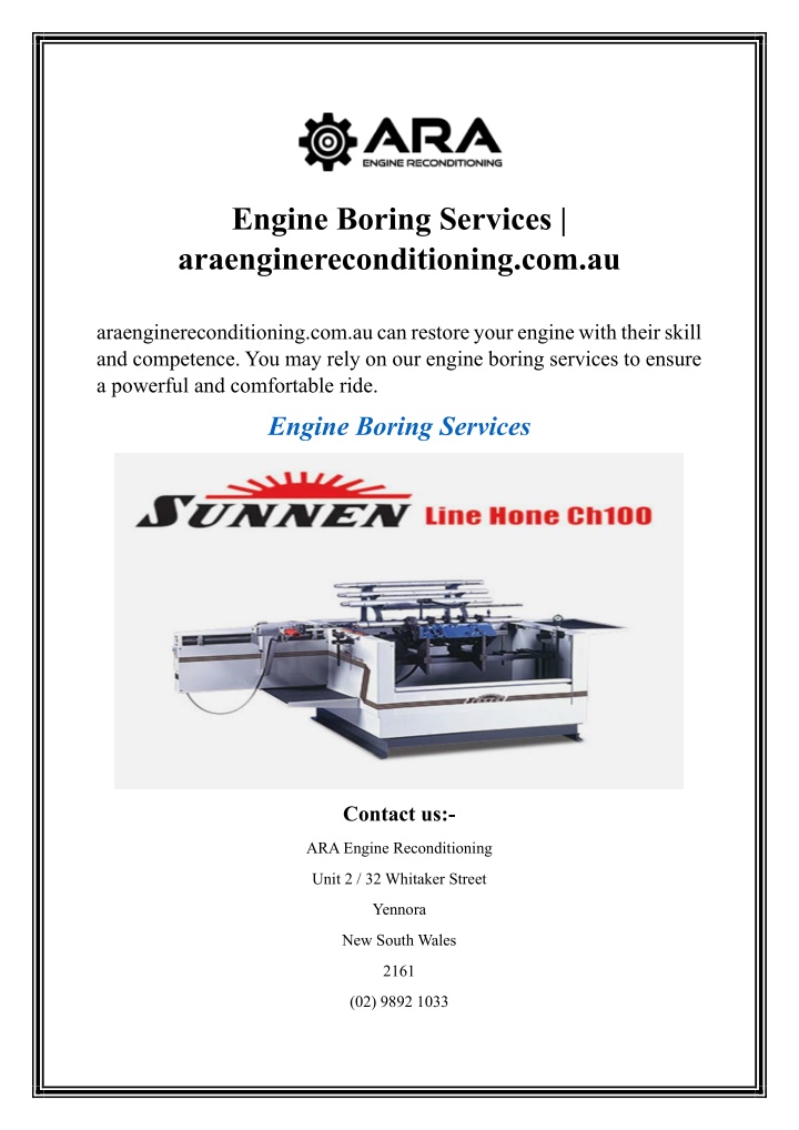 engine boring services araenginereconditioning