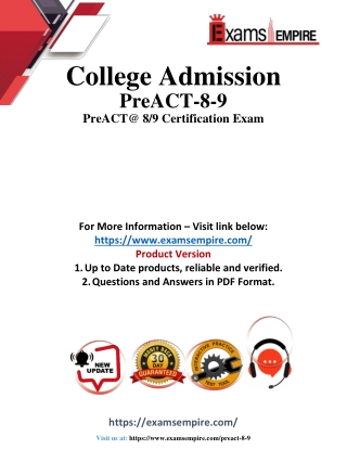 PreACT-8-9 Questions and Answers pdf dumps