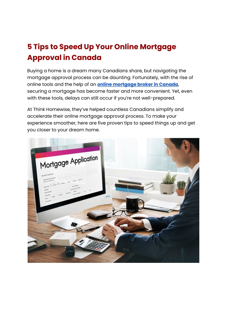 5 tips to speed up your online mortgage approval