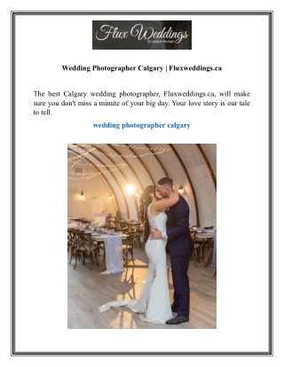 Wedding Photographer Calgary  Fluxweddings.ca