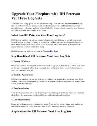 upgrade your fireplace with rh peterson vent free