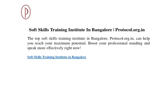 soft skills training institute in bangalore