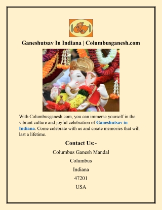 ganeshutsav in indiana columbusganesh com