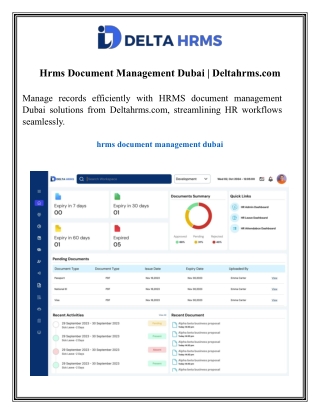Hrms Document Management Dubai  Deltahrms.com