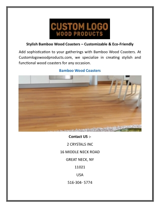 Stylish Bamboo Wood Coasters  Customizable & Eco-Friendly