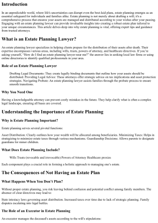 Why Estate Planning is Essential: Tips from a Trusted Attorney