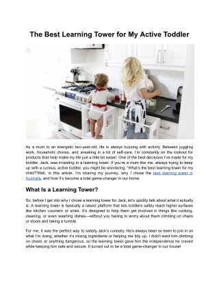 the best learning tower for my active toddler