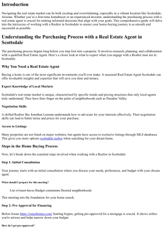 Understanding the Purchasing Process with a Real Estate Agent in Scottsdale
