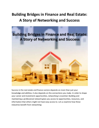 building bridges in finance and real estate