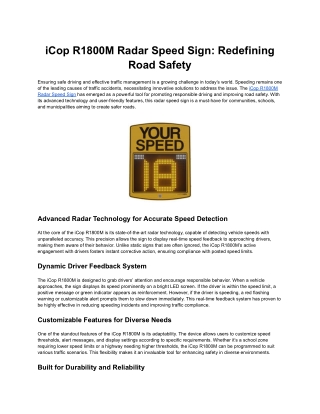 iCop R1800M Radar Speed Sign_ Redefining Road Safety