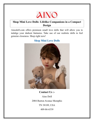 Shop Mini Love Dolls Lifelike Companions in a Compact Design