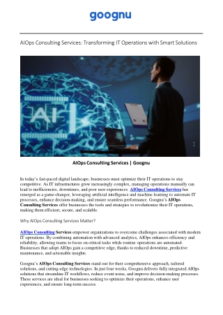 aiops consulting services transforming
