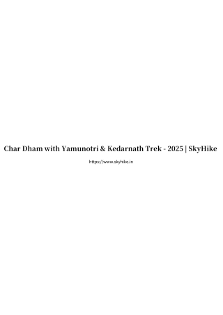 Kedarnath & Char Dham related all Packages