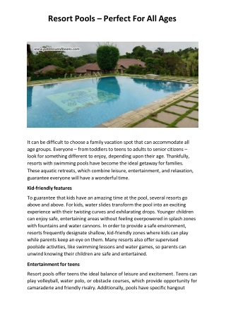 resort pools perfect for all ages