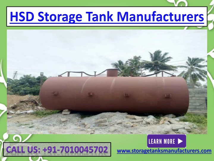 hsd storage tank manufacturers