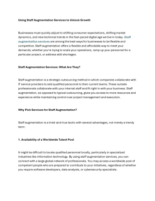 using staff augmentation services to unlock growth