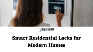 Smart Residential Locks for Modern Homes