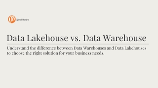 Data Lakehouse vs. Data Warehouse