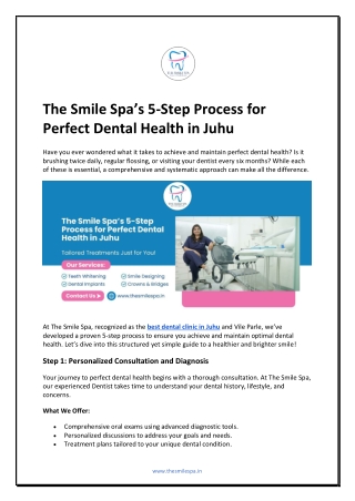The Smile Spa’s 5-Step Process for Perfect Dental Health in Juhu