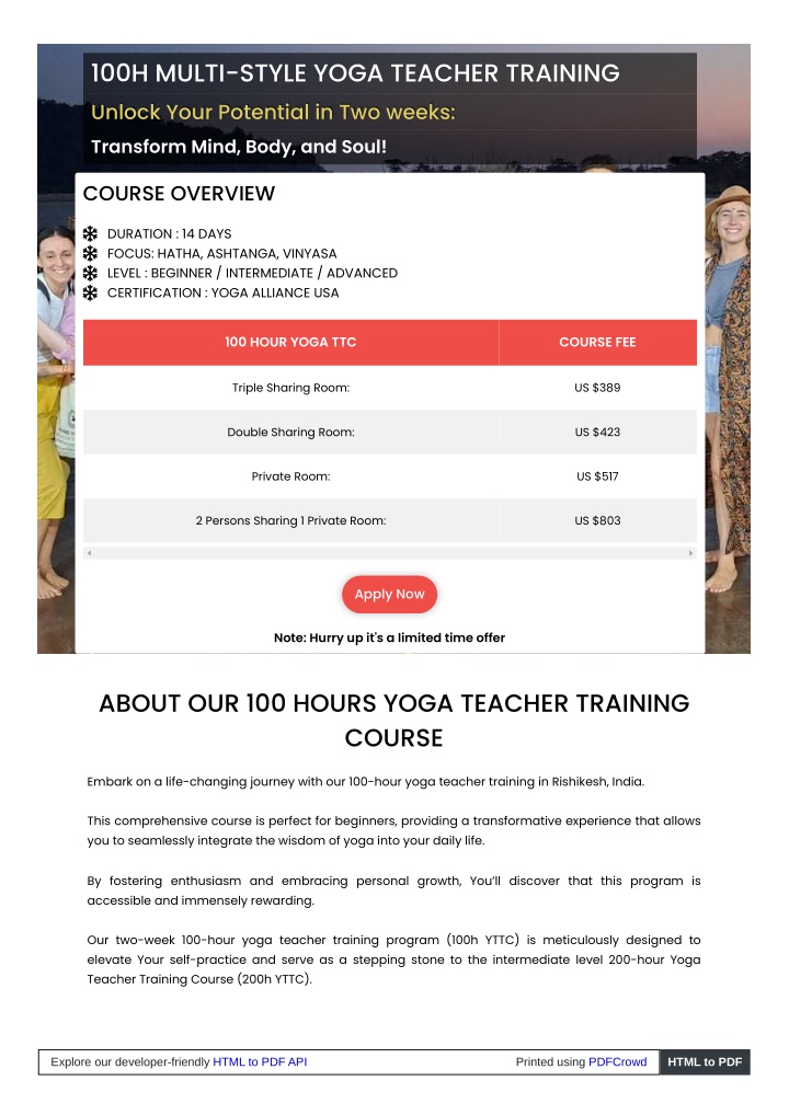 100h multi style yoga teacher training unlock