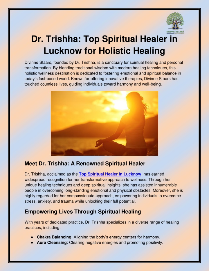 dr trishha top spiritual healer in lucknow