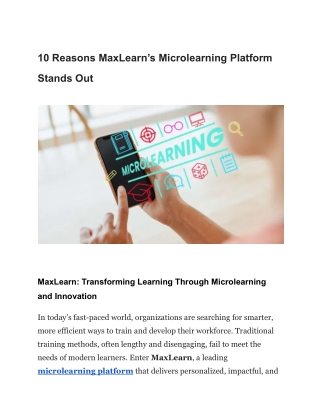 10 reasons maxlearn s microlearning platform