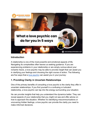 What a Love Psychic Can Do for You in 5 Ways