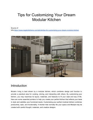 Tips for Customizing Your Dream Modular Kitchen