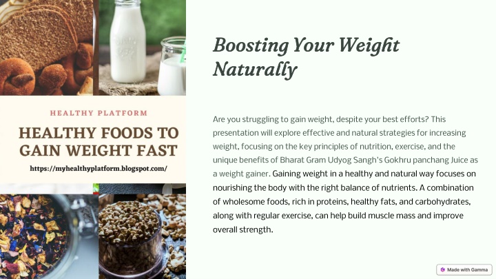 boosting your weight naturally