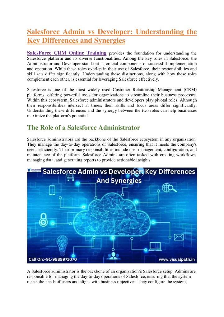 salesforce admin vs developer understanding