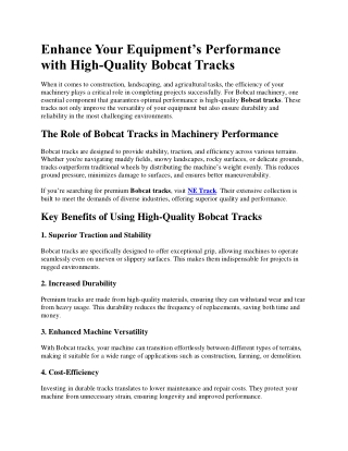 enhance your equipment s performance with high