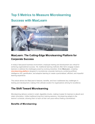 top 5 metrics to measure microlearning