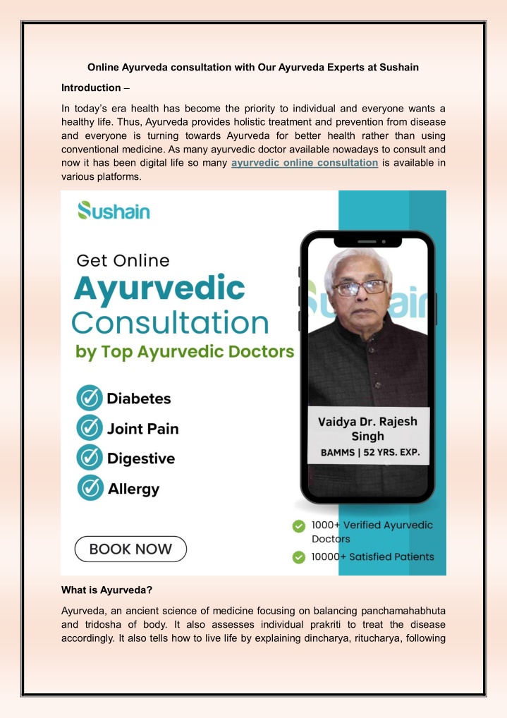 online ayurveda consultation with our ayurveda