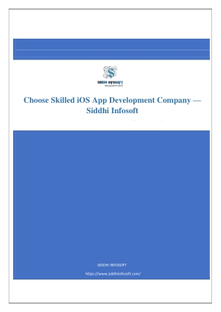choose skilled ios app development company siddhi