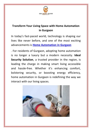 Transform Your Living Space with Home Automation in Gurgaon