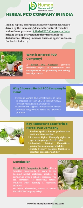 Herbal PCD Company in India