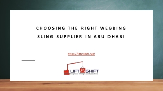 Choosing the Right Webbing Sling Supplier in Abu Dhabi