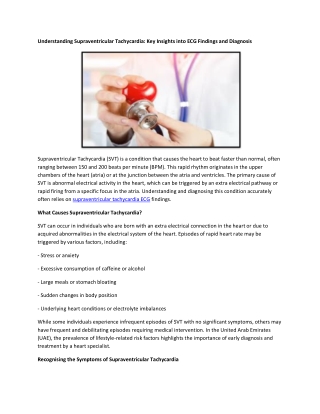 Understanding Supraventricular Tachycardia: Key Insights into ECG Findings