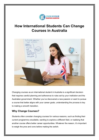 How International Students Can Change Courses in Australia