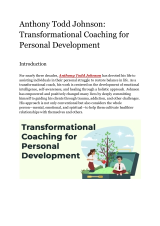 anthony todd johnson transformational coaching