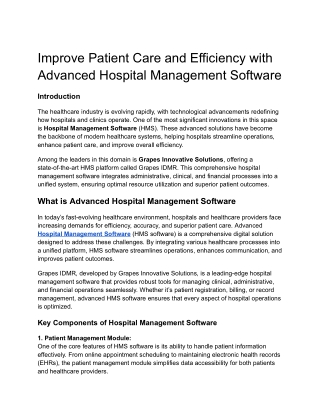 improve patient care and efficiency with advanced