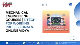mechanical engineering courses b tech for working